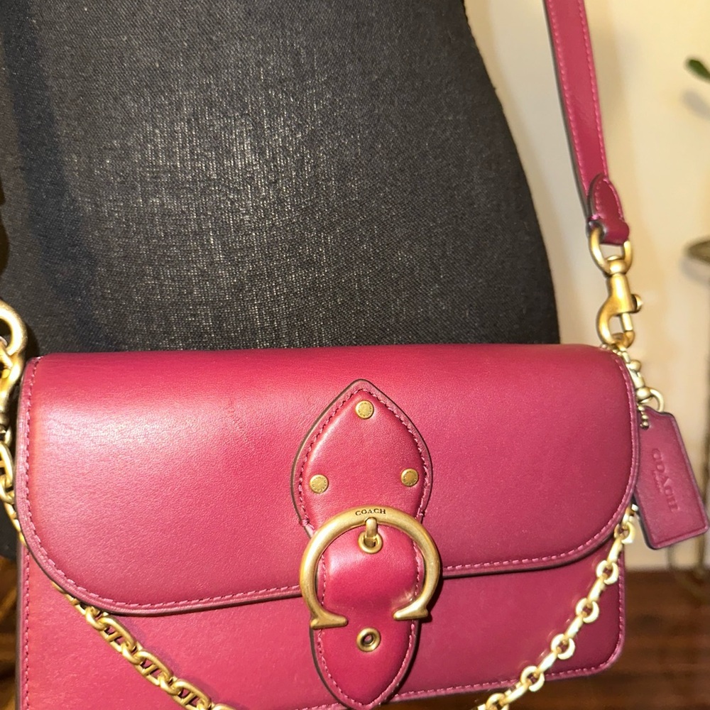 Coach Black Cherry Crossbody Bag with Gold Hardware